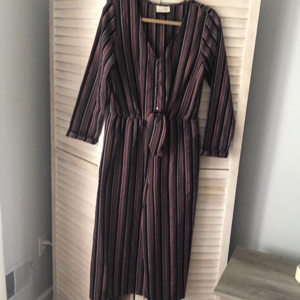 3/4 sleeve ikat black and mauve